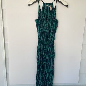 Chelsea & Violet Teal and Navy Spaghetti Strap Jumpsuit Small